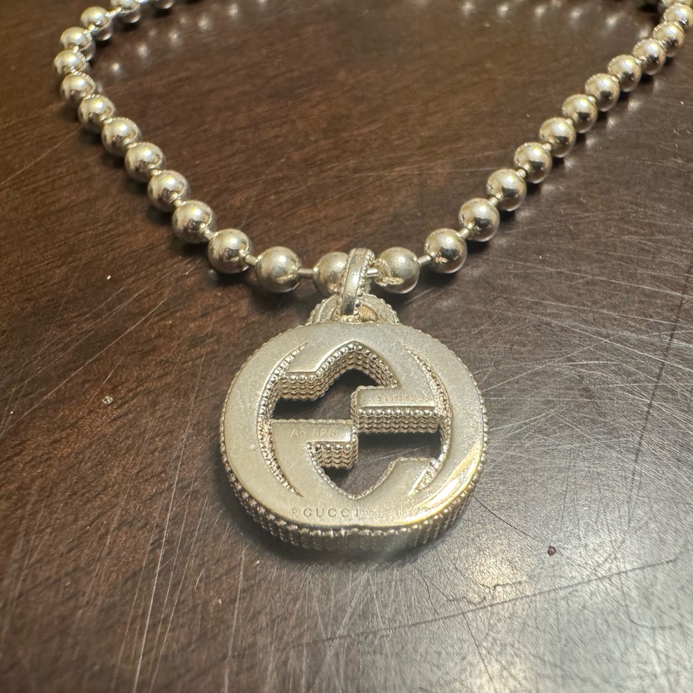 New Authentic Gucci GG Logo Silver Beads Bracelet - Picture 2 of 8